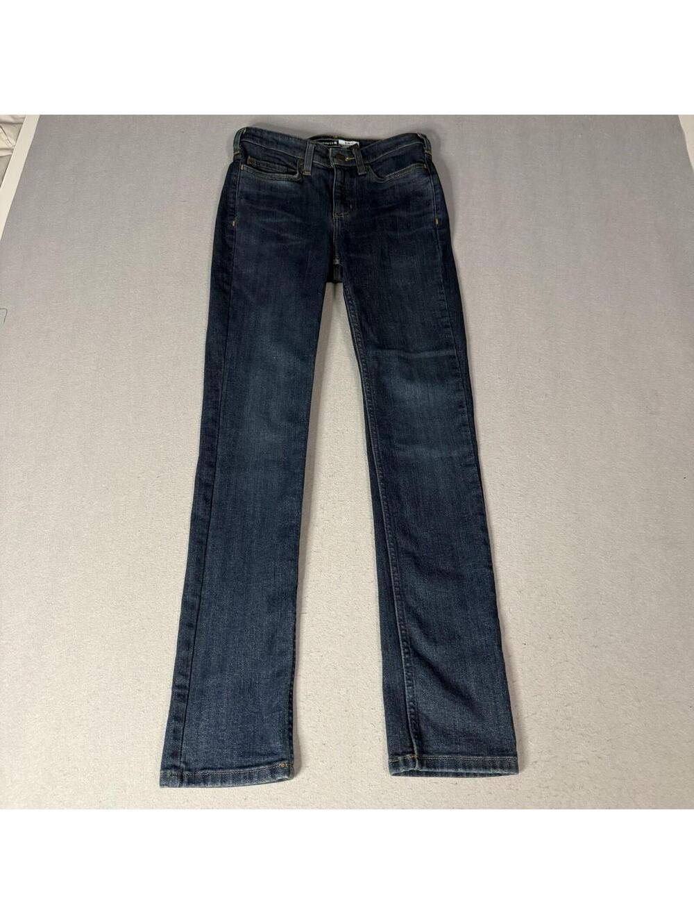 Carhartt Jeans Womens Size 2 Regular Slim Fit Dark Wash Stretch Blue Denim - Picture 1 of 14